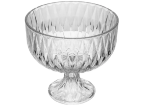 CENTRO MESA VIDRO C/PÉ 23X21CM DIAMOND