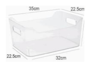 ORGANIZADOR ACRILICO 35X22X14CM C/ALÇA