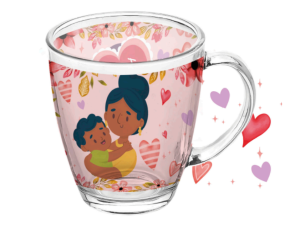 CANECA VIDRO 380ML ESTAMPAS 