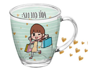 CANECA VIDRO 380ML ESTAMPAS 