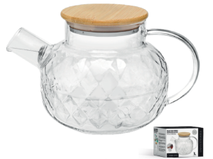 CHALEIRA VIDRO 1,0L TP-BAMBU LAPIDADA