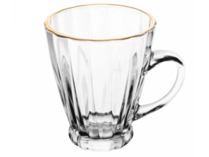 JOGO 4 XICARA VIDRO 160ML RADIAL BD-OURO