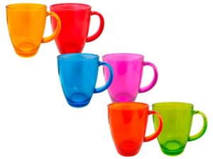 CANECA VIDRO 360ML COLOR TULIPA