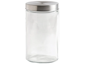 POTE VIDRO 1,0L REDONDO-LISO TP-INOX