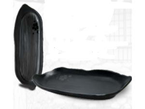 TRAVESSA MELAMINA 29X12CM ORGANICA PRETA