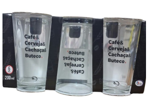 JOGO 6 COPO VIDRO 200ML BUTECO