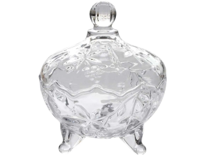 BOMBONIERE VIDRO 12CM C/PE  ATHENA 