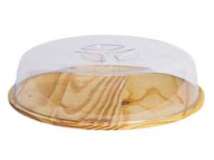 PORTA BOLO MADEIRA 30CM TP ACRILICA 