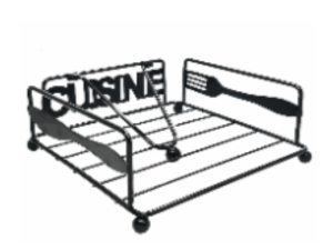 PORTA GUARDANAPO METAL 18X18CM PRETO