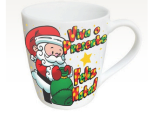 CANECA CERAMICA 350ML NATAL BOJUDA