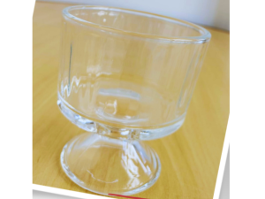 JOGO 6 TACA VIDRO 300ML SOBREMESA C/PÉ LISA