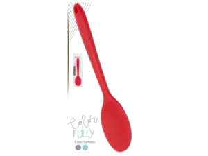 COLHER SILICONE COLLORFULY 27,5CM 3-CORES