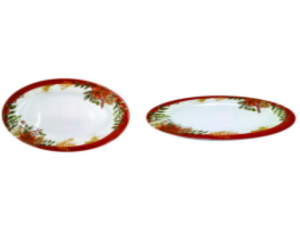 TRAVESSA MELAMINA NATAL 16X22CM OVAL