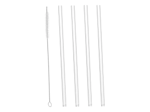 KIT 4 CANUDO VIDRO + ESCOVA 21,5CM