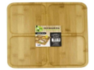 PETISQUEIRA BAMBU 30X30CM 4-DIVISOES