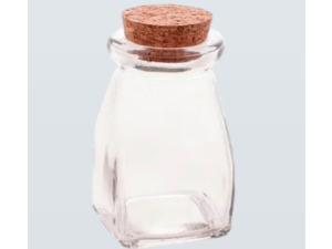 POTE VIDRO 120ML TP-ROLHA QUADRADO