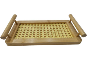 BANDEJA BAMBU TRELIÇA 35X20CM C/ALÇA