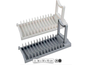 ESCORREDOR PRATO PLASTICO 36X30X10CM BRANCO/CINZA