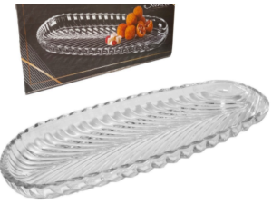 TRAVESSA VIDRO 39X14CM CLEAR OVAL