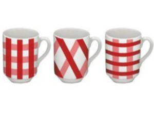 CANECA CERAMICA 310ML XADRES VERMELHA
