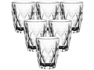 JOGO 6 COPO VIDRO 280ML DIAMOND CLEAR