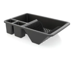 ESCORREDOR DE PRATO PLASTICO PRETO