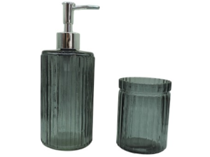 KIT 02 BANHEIRO VIDRO CINZA