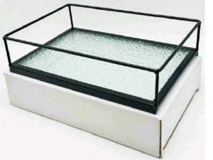 BANDEJA ESPELHO 20X16CM PRETA/OURO GLITTER