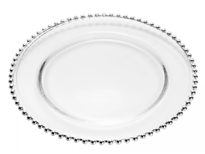 SOUSPLAT VIDRO 32CM PEARL CLEAR