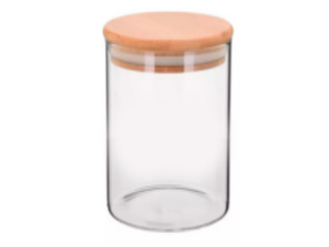 POTE VIDRO  1,0L TAMPA-BAMBU REDONDO