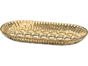 TRAVESSA VIDRO 23X12,5CM AMBAR OVAL ANGELICA