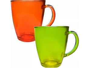 JOGO 2 CANECA VIDRO 350ML COLOR
