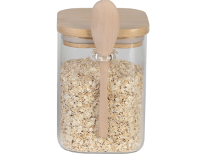 POTE VIDRO 450ML C/COLHER QUADRADO