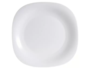 PRATO VIDRO 26CM QUADRADO BRANCO BLISS
