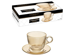 JOGO 4 XICARA VIDRO 170ML MENFIS AMBAR