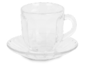 JOGO 4 XICARA VIDRO 165ML JADE C/PIRES