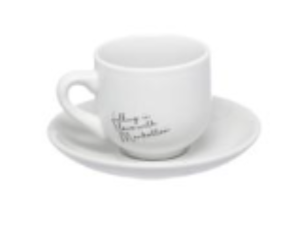 JOGO 6 XICARA CERAMICA 90ML MANHA BRANCA C/PIRES