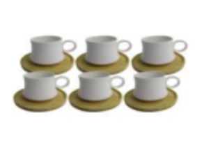 JOGO 6 XICARA CERAMICA 90ML C/PIRES-BAMBU MILLAR
