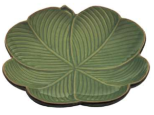 PRATO CERAMICA 26CM FLOR VERDE