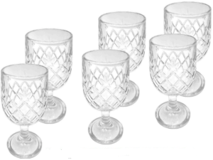 JOGO 6 TACA VIDRO 225ML CALVIN