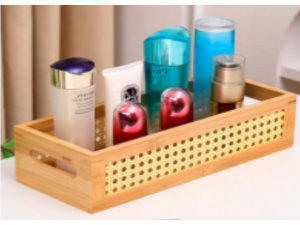 ORGANIZADOR BAMBU C/TELA 32X13X09CM