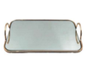 BANDEJA ESPELHO 25X16CM C/ALÇA