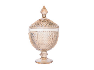 BOMBONIERE VIDRO 28X16CM AMBAR