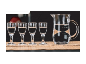 JOGO 4 TACA MINI VIDRO 120ML C/JARRA