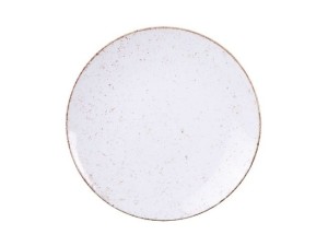 PRATO SOBREMESA RÚSTICO MARROM EM PORCELANA DECORADA 21 CM