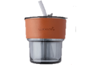 COPO VIDRO 400ML C/TAMPA+CANUDO