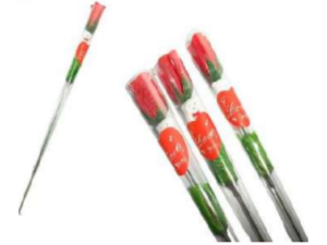 FLOR ROSA 36CM C/URSO EMBALADA