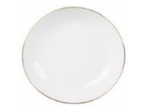 PRATO DE PORCELANA 20,5CM FUNDO LEGACY GOLD BRANCO