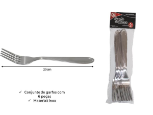 GARFO MESA INOX C/06 ASHORIA 20,5CM