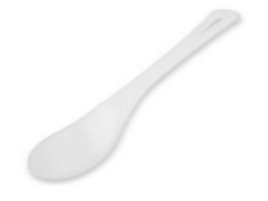 COLHER RISOTO PLASTICA 20CM BRANCA